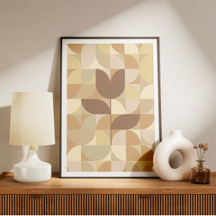 Retro geometric pattern poster