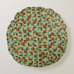 Retro geometric pattern round cushion