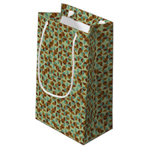 Retro geometric pattern small gift bag