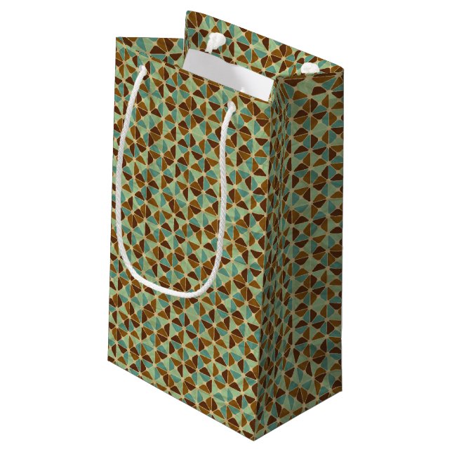 Retro geometric pattern small gift bag (Back Angled)