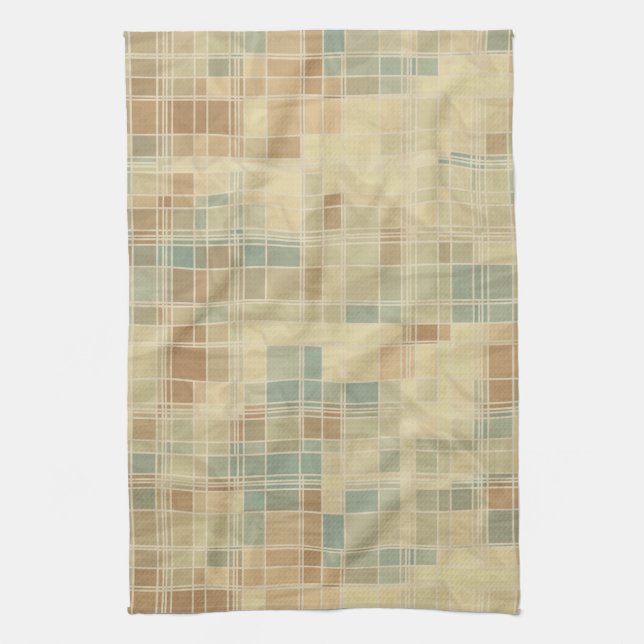 Retro geometric pattern tea towel (Vertical)