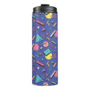 Retro Geometric Pattern Thermal Tumbler