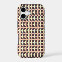 Retro geometric pattern with brown, yellow, blue