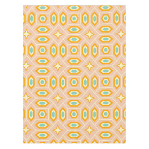 Retro geometric pattern with hexagons and stars tablecloth