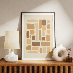 Retro geometric pattern with rectangles poster
