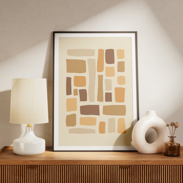 Retro geometric pattern with rectangles poster (Creator Uploaded)