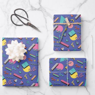 Retro Geometric Pattern Wrapping Paper Sheet