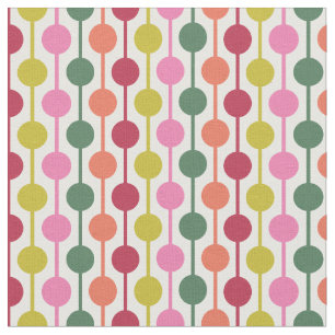 Retro Geometric Print 1970s Patterned Christmas Fabric