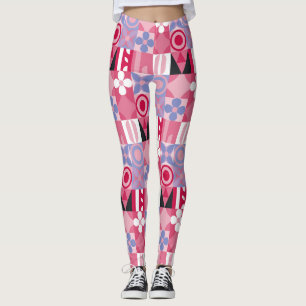 retro geometric print pattern leggings