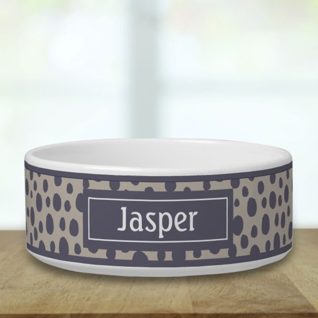 Retro Geometric Print Pet Bowl (Creator Uploaded)