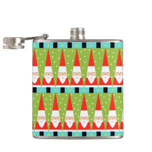Retro Geometric Santa Flask