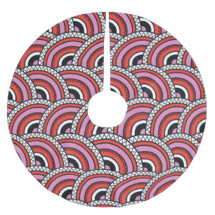 Retro Geometric Seamless Pattern Brushed Polyester Tree Skirt