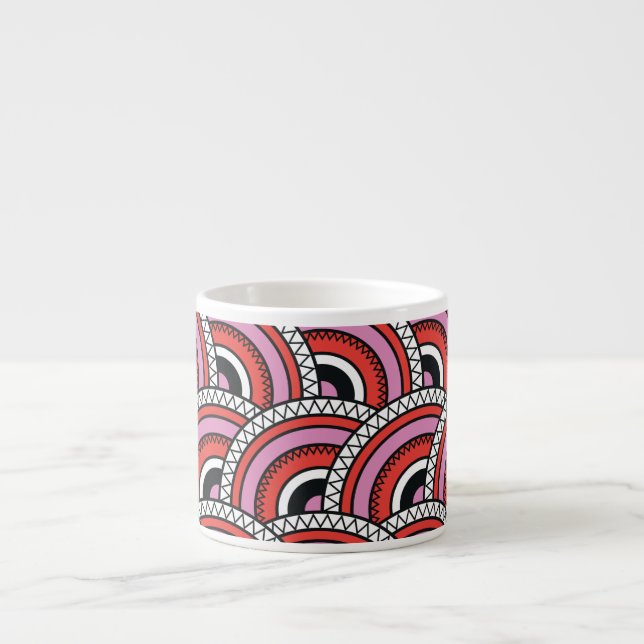 Retro Geometric Seamless Pattern Espresso Cup (Front)