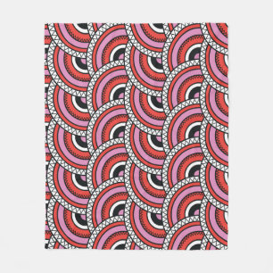 Retro Geometric Seamless Pattern Fleece Blanket