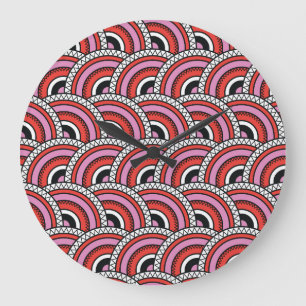 Retro Geometric Seamless Pattern Large Clock