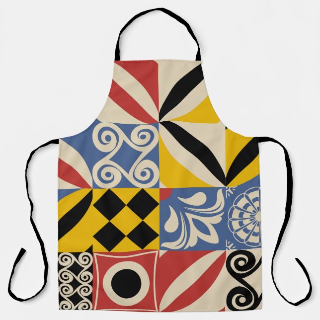 Retro geometric shapes: Azulejos tiles. Apron (Front)