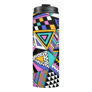 Retro Geometric Shapes: Colorful Vintage. Thermal Tumbler