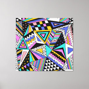 Retro Geometric Shapes: Colourful Vintage. Canvas Print