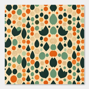 Retro Geometric Shapes Pattern in Earth Tones Wallpaper