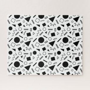 Retro Geometric Shapes Pattern Jigsaw Puzzle