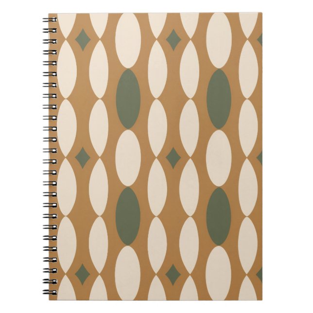 Retro Geometric Spiral Notebook (Front)