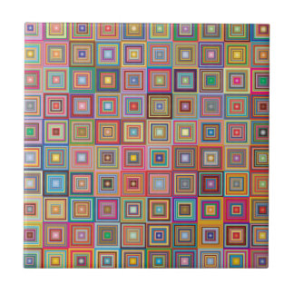 Retro Geometric Square Tile Pattern
