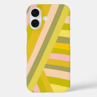 Retro Geometric Striped Summer Lime Green Pink