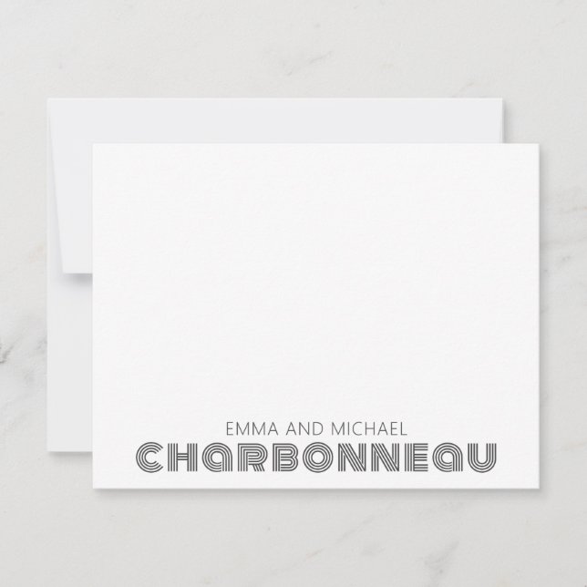 Retro Geometric Type Couple  Card (Front)