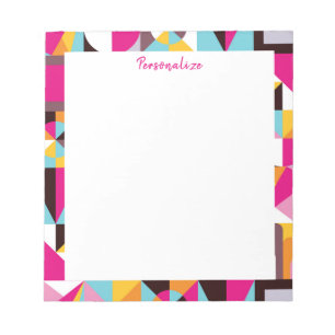 Retro Geometric Wild Psychedelic Pattern  Notepad