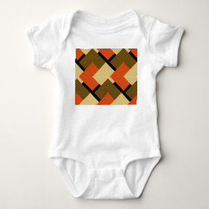 Retro Geometrical Squares: Vintage Pattern. Baby Bodysuit