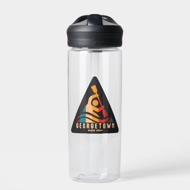Retro Georgetown Kayaking Water Bottle (Front)