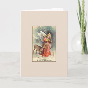 Retro German Fröhliche Weihnachten Christmas Card