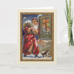 Retro German Fröhliche Weihnachten Christmas Card