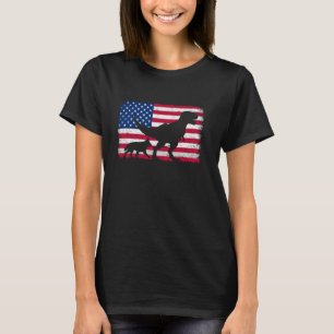 Retro German Shepherd 4th of July US American Flag T-Shirt
