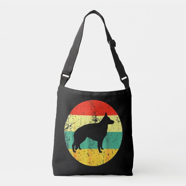 Retro German Shepherd Dog Crossbody Bag (Front)