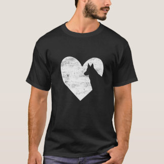 Retro German Shepherd Dog Heart Valentine's Day Do T-Shirt