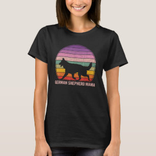 Retro German Shepherd Mama Graphic German Shepherd T-Shirt