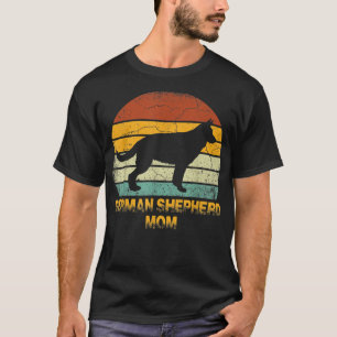 Retro German Shepherd Mom Gift Doie Dog Owner Moth T-Shirt