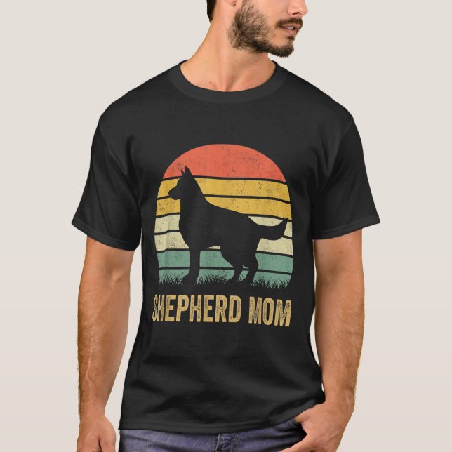 Retro German Shepherd Mum Gift Dog Mother Pet Shep T-Shirt (Front)