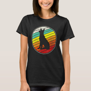 Retro German Shepherd Sunset Vintage Mum Dad Dog P T-Shirt