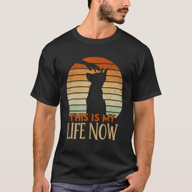 Retro German Shepherd This is My Life Now Petting T-Shirt (Front)