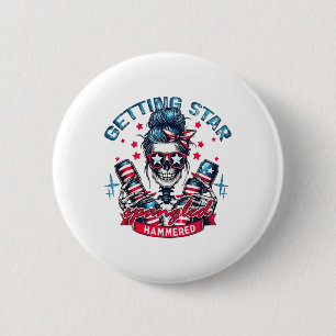 Retro Getting Star Spangled Hammered America 4th O 6 Cm Round Badge