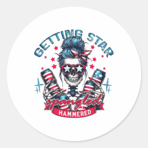 Retro Getting Star Spangled Hammered America 4th O Classic Round Sticker