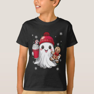 Retro Ghost Beanie Christmas Holiday Xmas Coffee G T-Shirt