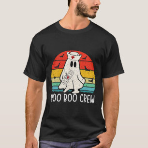 Retro Ghost Boo Boo Crew Women Nurses Fun Hallowee T-Shirt