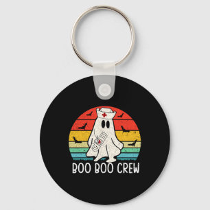 Retro Ghost Boo Boo Crew Women Nurses Funny Hallow Key Ring