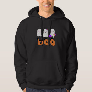 Retro Ghost Ghoul Fall Autumn Black Hoodie