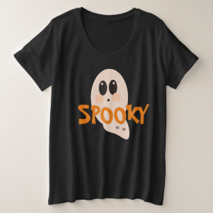 Retro Ghost Halloween Spooky Plus Size T-Shirt