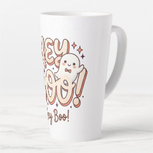 Retro Ghost "Hey Boo!" Latte Mug
