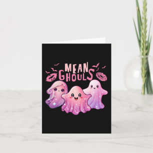 Retro Ghost Mean Ghouls Fun Halloween  Spooky Seas Card